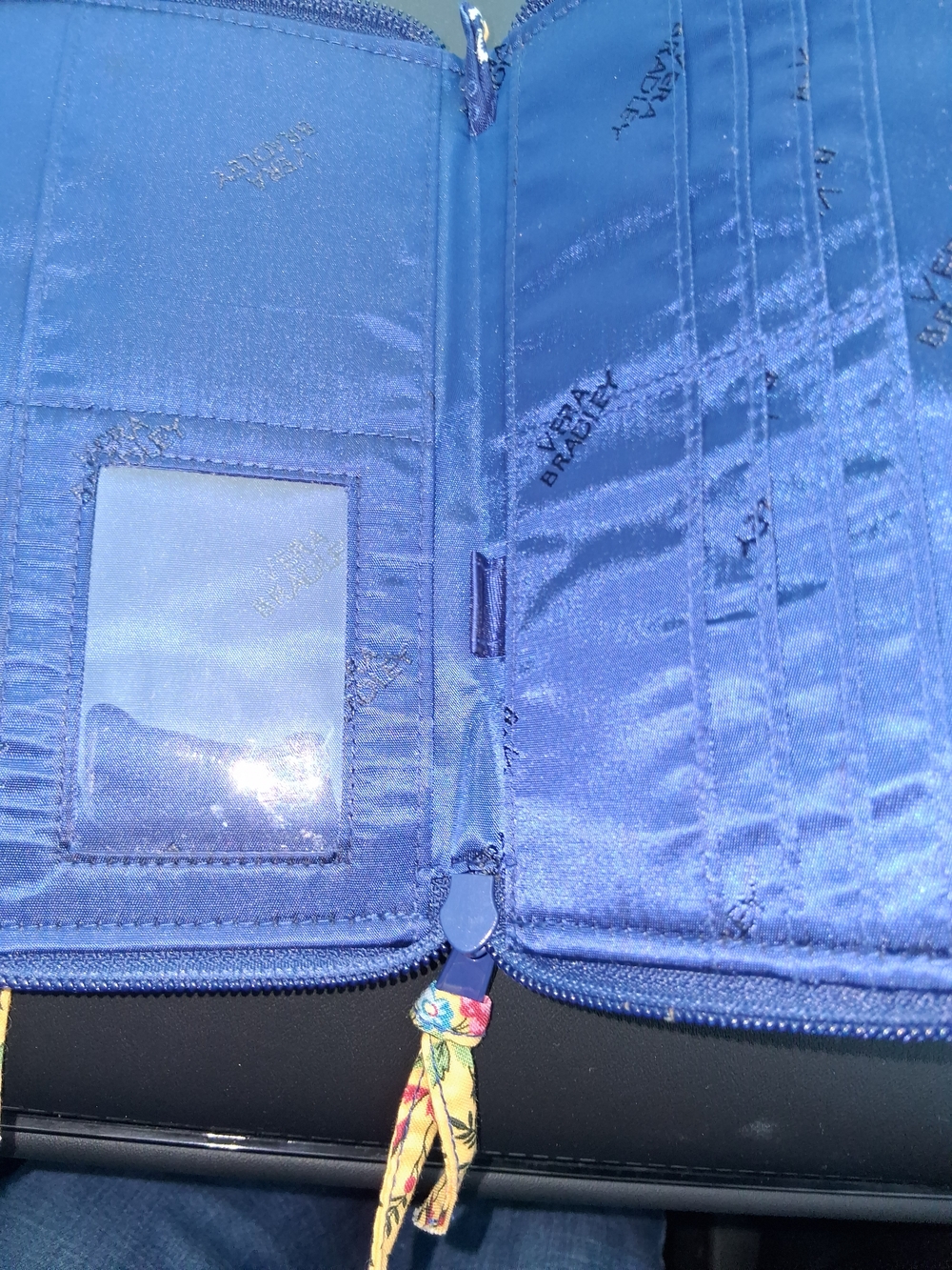 Vera Bradley Navy Floral Zip Wallet - Picture 3 of 3